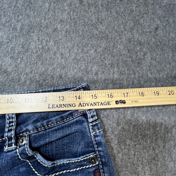 Silver Jeans Suki Capri Jeans Womens 27 Blue Mid Rise Bootcut Contrast Stitching - Picture 2 of 8